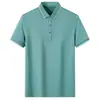 Camiseta de Manga Corta para Hombre TikTok Verano 2023 Moda Casual Lel Camisa Polo de Color Sólido con Seda de Morera