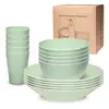 Amazon Patrón de Piedra PP 5 Personas Tazones Platos Vasos de Comedor para el Hogar Platos para Exteriores Tazones para Sopa Set de Cubiertos Popular Portátil