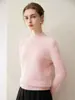 Nueva colección de otoño e invierno: Suéter grueso 100% cachemira pura para mujer, con cuello semi-alto, estampado de orquídeas, mangas largas y diseño de jersey, perfecto como capa base.