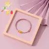 Versión Caja de RegaloPulsera Tejida Hecha a Mano de Bendición para el Festival del Bote del Dragón, Cuerda Rosa Roja con Pequeños Zongzi, Cuerda de Cinco Colores, Unisex