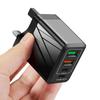 Carregador de celular de viagem 36W luminoso 20W PD QC3.0 + 2.4A Tipo-c 2 USB carregamento rápido