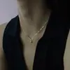 Mini Corrente de Titânio para Clavícula como Presente para Mulheres, Colar de Coração Galvanizado Estilo Coreano Não Desbota Leve Luxo, Atacado de Fábrica de Nicho