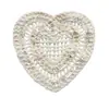 Adornos Blancos de Ganchillo en Forma de Corazón, Decoraciones Caseras DIY Hechas a Mano, Adornos de Cuentas, Accesorios Creativos para Ropa