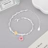 Caraini s925 Plata Esterlina cara sonriente pulsera de dona plateada pulsera para novias pulsera de plata con cara sonriente para niñas