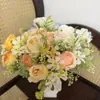 Vendas diretas do fabricante de origem: flores artificiais transfronteiriças, rosas Margot vintage, buquês de flores artificiais para decoração de casamento e adereços