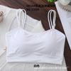 Moda Brilhante Diamante Bonito Costas Látex Peça Única Com Bojo Fixo Roupa Íntima Sutiã de Amarrar Anti-Exposição com Sutiã Push-Up Bandeau