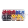 Comercio electrónico transfronterizo fuente 102 piezas en caja traje de terminales de crimpado en forma de anillo de cuatro colores combinación de terminales preaislados de prensado en frío