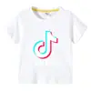 TikTok TikTok Ropa Nueva para Niños Camiseta de Manga Corta de Verano para Niños Camisa Básica para Niños y Niñas Camiseta de Media Manga Top para Niños