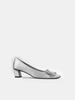 2026 Principios de Primavera Rv Hebilla Cuadrada Zapatos de Mujer Punta Cuadrada Pedrería Satén Tacón Grueso Planos Tacón Grueso Punta Cuadrada