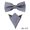 Conjunto de Gravata Borboleta e Lenço de Cor Sólida com Listras para Homens, Acessórios de Terno de Negócios de Alta Qualidade, Gravata Borboleta em Estoque