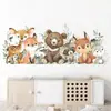 BR0053F Dibujos Animados Lindos Versión Q Animales Pequeños Curados Pegatinas de Pared Autoadhesivas Decoración para Sala de Estar, Dormitorio, Habitación de Niños