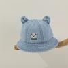 Novo chapéu de bebê primavera e outono bonito denim urso pescador chapéu para meninos e meninas viagem à prova de vento chapéu de sol