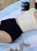 Traje de baño 2025 para mujer, de alta gama, dividido, para aguas termales, bikini de un hombro, tela de rizo, aspecto adelgazante para la playa