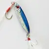 Placa de Hierro con Anzuelo Simple y Doble Señuelo de Plomo Peces Falsos Señuelo de Pesca con Lentejuelas para Lubina de Agua Dulce y Salada, Pez Mandarín, Caballa y Pez Mandarín Usando Técnica de Pesca al curricán