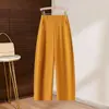Pantalones de Moda con Dobladillo Curvo y Pedrería para Mujer 2026 Nuevos Pantalones de Pierna Ancha Sueltos de Cintura Alta con Estilo Relajado Versátiles Casuales Largos