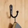 Gancho Único de Pared con Doble Agujero para Abrigos y Sombreros, Gancho de Aleación de Zinc para Cocina, Baño o Detrás de la Puerta