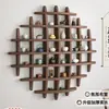 Estante de pared de madera maciza estilo chino para tazas de té, estante de rejilla multi-tesoro, estante de almacenamiento, exhibición de fondo