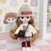 Vestido de Princesa de 16 cm Conjunto de Ropa para Disfrazar Otoño e Invierno Conjunto de Abrigo de Felpa Juguete para Niña Muñeca para Disfrazar de Princesa