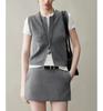 Essencial para Camadas, Delicado e Amigo da Pele, Jaqueta Colete Cardigan de Tricô Minimalista com Zíper Duplo para Mulheres, Tendência Início do Outono 2025