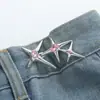 Fivela de Cinto Estrela Cruzada Botão de Cintura Removível Sem Costura Redução Mágica da Cintura de Jeans
