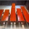 Mesa estilo chino de madera Okan, mesa de centro para cambiarse los zapatos de madera de nogal, silla de secuoya, taburete cuadrado, banco de palo de rosa rojo, banco de madera maciza