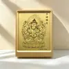 Estatueta de Buda de Ouro Puro 999 para o Ano de Nascimento, Estátua de Buda das Oito Divindades Guardiãs com Moldura de Folha de Ouro, Presente de Negócios para Idosos, Oração por Bênçãos