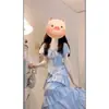 Vestido Largo de Encaje Patchwork Estilo Francés Femenino Talla Plus para Verano con Diseño de Línea A que Ceñe la Cintura, Vestido Dulce y Suave