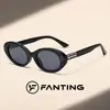Gafas de Sol de Moda con Montura Ovalada Estilo Ojo de Gato Tendencia para Mujeres Hombres Protección Solar para Conducir Protección UV Gafas de Sol Transfronterizas