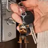 Lindo accesorio de llavero colgante de cachorro plano transfronterizo, decoración de corazón de San Valentín para mochila de acrílico