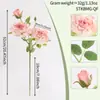Flor Artificial Rosa Vintage com Borda Desgastada, 3 Cabeças, Flor Falsa para Decoração de Casa e Casamento, Arranjo Floral