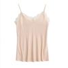 Yuexiao Verano Seda de Morera Cuello en V Tirantes Camiseta Base para Mujer Ajustada Brillante Sexy Suave Agradable a la Piel S151
