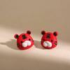 Pendientes de plata 925 con forma de tigre y diseño de animales de la vida, con forma de corazón, para mujer.