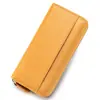 Cartera Larga de Piel de Vaca de Primera Capa Estilo Acordeón con Cremallera Larga, Cuero Genuino, Múltiples Ranuras para Tarjetas, Gran Capacidad, Cartera de Mano