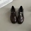 Zapatos Mary Jane lindos de una sola tira para mujer, nuevos zapatos planos versátiles de verano 2026, zapatos pequeños de cuero de estilo dulce para niñas