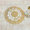 Posavasos de PVC Estilo Europeo Estampado en Oro Esteras para Cenicero de KTV Bar Esteras Redondas Estilo Occidental Esteras para Tazas de Té Tela Floral
