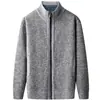 2026 Volume Principal de Corrida Outono e Inverno Masculino Casual Jaqueta Suéter Gola Alta Masculina Gola Alta Tamanho Grande Veludo Plus Jaqueta Tricotada