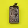Madera de Azufaifo Golpeada por el Rayo Material Viejo Relieve Wang Lingguan Ficha Colgante Comando de los Cinco Truenos Pie de Mango Relleno de Arena Talla a Doble Cara
