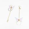 Aretes Coreanos Retro Asimétricos de Mariposa Aretes Largos de Ala Circular Aretes Elegantes Aretes Simples B039