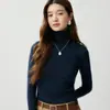 ¡OMG, increíblemente hermoso! Suéter de punto de lana 100% pura, de cuello alto, sin costuras, hilo Yangzi alemán para mujer, suéter capa base otoño/invierno
