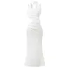Comércio Exterior 2026 Primavera Novo Estilo Europeu e Americano Moda Feminina Sexy Hot Girl Cor Sólida Slim Fit Vestido com Alça de Espinha de Peixe