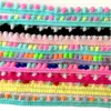 Em Estoque Colorido 1cm Cor de Doce Pompons de Renda Franjada Pompons Franjados para Roupas de Pet, Cortinas e Tapetes