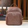 Mochila Osso de Crocodilo Modelo Novo 2026 para Homens, Grande Capacidade, Mochila de Negócios Tendência para Jovens, Mochila Fashion e Versátil