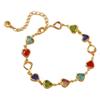 Pulseira Estudantil Europeia e Americana Estilo Ins em Forma de Coração Cor Mista Olho Maligno Coração de Pêssego Pulseira Feita à Mão DIY Pulseira Joias Atacado