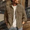 Camisas de Pana para Hombre Otoño e Invierno, Cardigan de Botones de Moda High-Street, Chaquetas de Canalé para Hombre, Exclusivamente para Exportación Transfronteriza