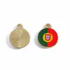 Colgantes de Esmalte Redondos de Equipos Nacionales de la Copa del Mundo Accesorios de Joyería de Aleación DIY Pulsera Llavero Colgantes de Recuerdo
