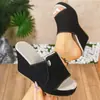 Sandálias de plataforma slip-on populares de verão novas, tamanho grande, com biqueira aberta, para comércio exterior feminino europeu e americano