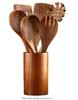 Utensilios de Cocina Antiadherentes de Madera de Teca Espátula de Madera con Mango Largo Espátula de Madera Espátula Set de Cocina de Madera de Acacia Herramientas de Cocina