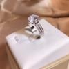 Anillo de bodas de diamantes para mujer, anillo de circonita con incrustaciones de seis garras y diamantes de alta calidad, joyería de comercio exterior de alta calidad.