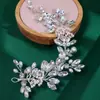 Acessórios de cabelo de noiva mais vendidos transfronteiriços, tiara de flor de pérola, pente de cabelo feito à mão, conjunto de grampos e palitos de cabelo para fotografia de viagem de casamento