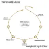 Acero Inoxidable Corazón Cortado Borde de Pan Piedra de Vidrio Bola de Acero Conjunto de Collar Pulsera Aretes Chapado en Oro Real de 18K Que No Se Desvanece